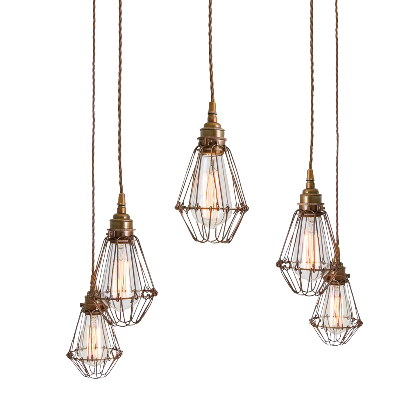 PRAIA - Cage Pendant Cluster, Five Light