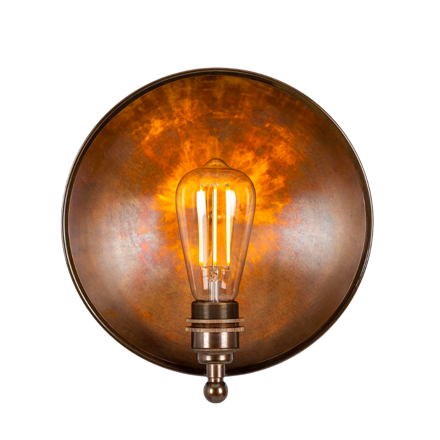Chulainn Industrial Brass Dish Wall Light 25cm