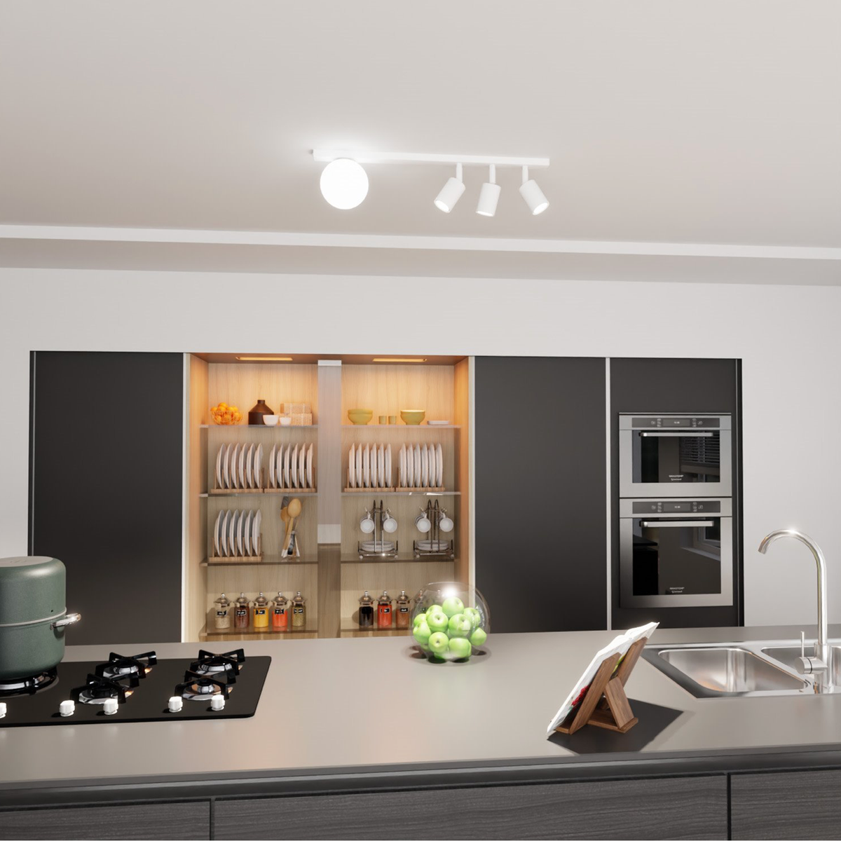 TAKLAMPA BASTER 4 - Spotlights med glob