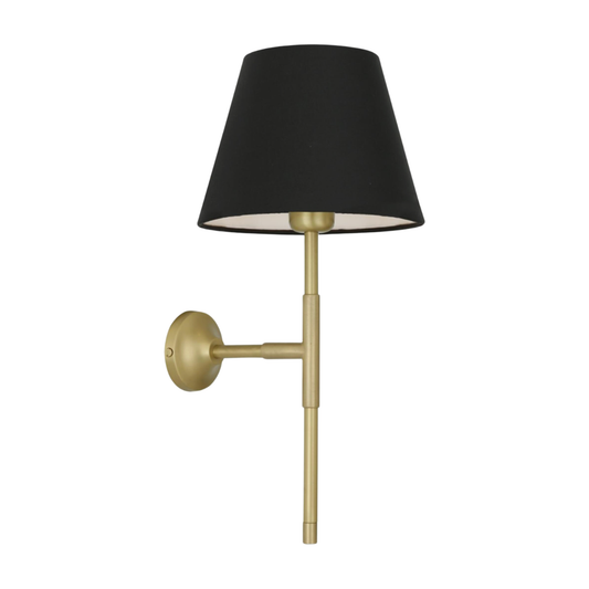 TENBY -  Modern Brass Wall Light with Fabric Shade