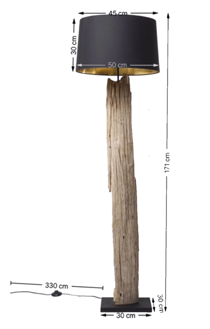 GOLVLAMPA NATURE - Drivved, 171cm