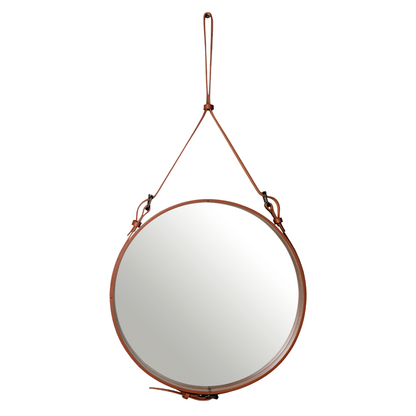 ADNET MIRROR - Medium tan leather