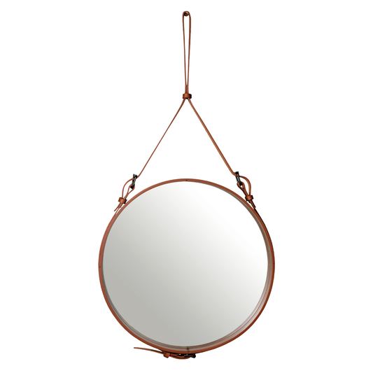 ADNET MIRROR - Medium tan leather