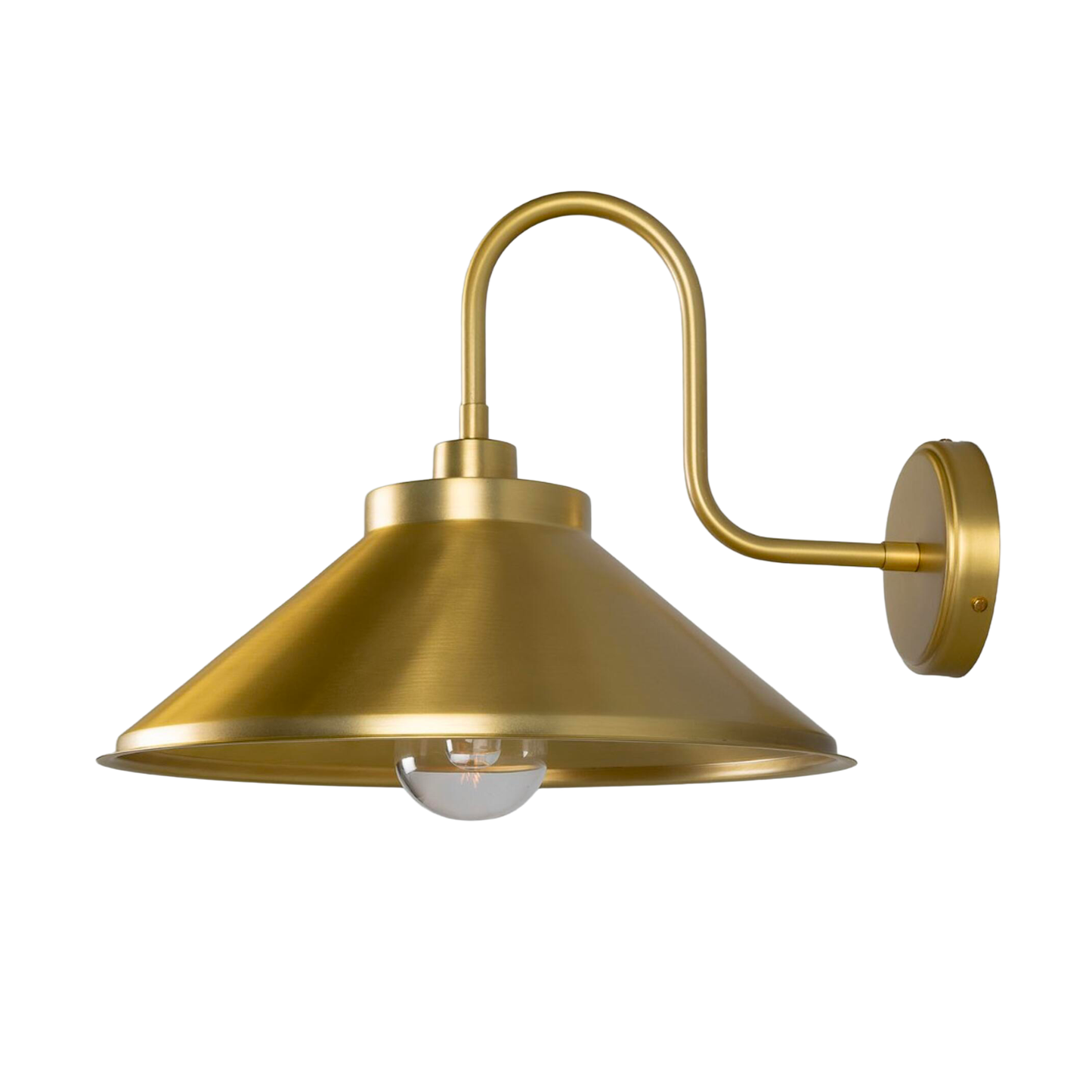 NERISSA -  Brass Swan Neck Wall Light 37.5cm IP65