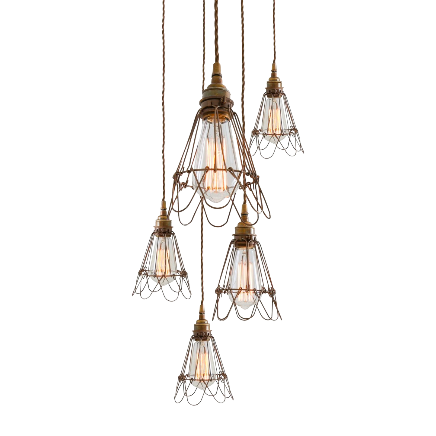 PRAIA - Cage Pendant Cluster, Five Light
