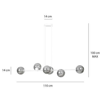 TAKLAMPA ROSSI 6 - Vit 110cm (Special Beställningsvara)