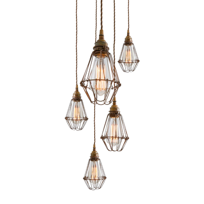 PRAIA - Cage Pendant Cluster, Five Light