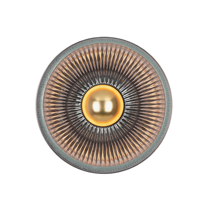 ECLIPSE - Prismatic Brass Glass Dish Wall Light