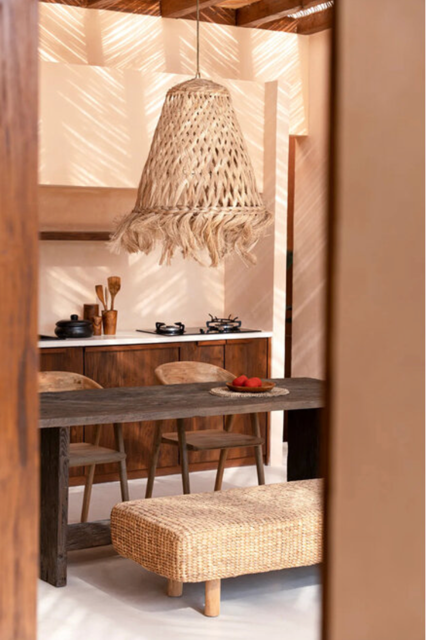 THE ABACA JELLY FISH PENDANT - Natural L