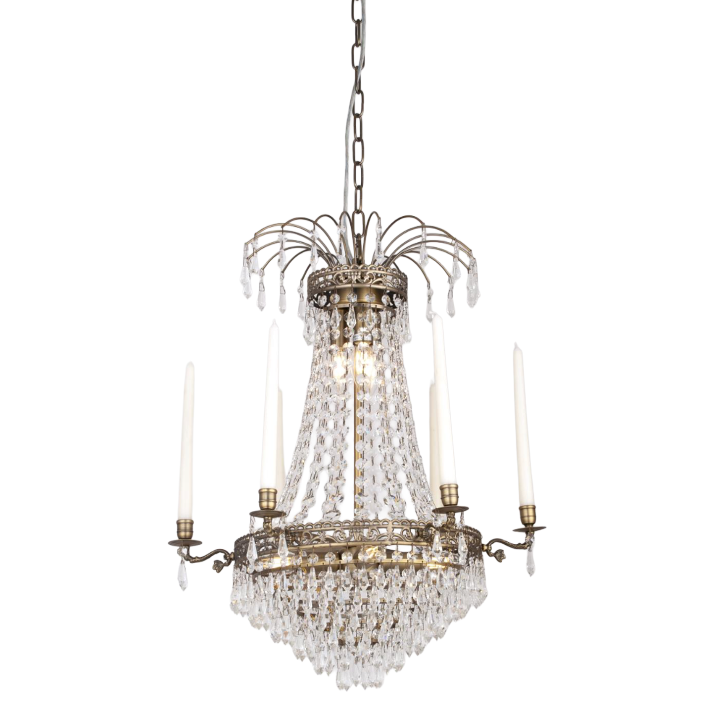 EMPIRE CLASSIC 6-Arm - Liten Antik Mässing. D55xH68