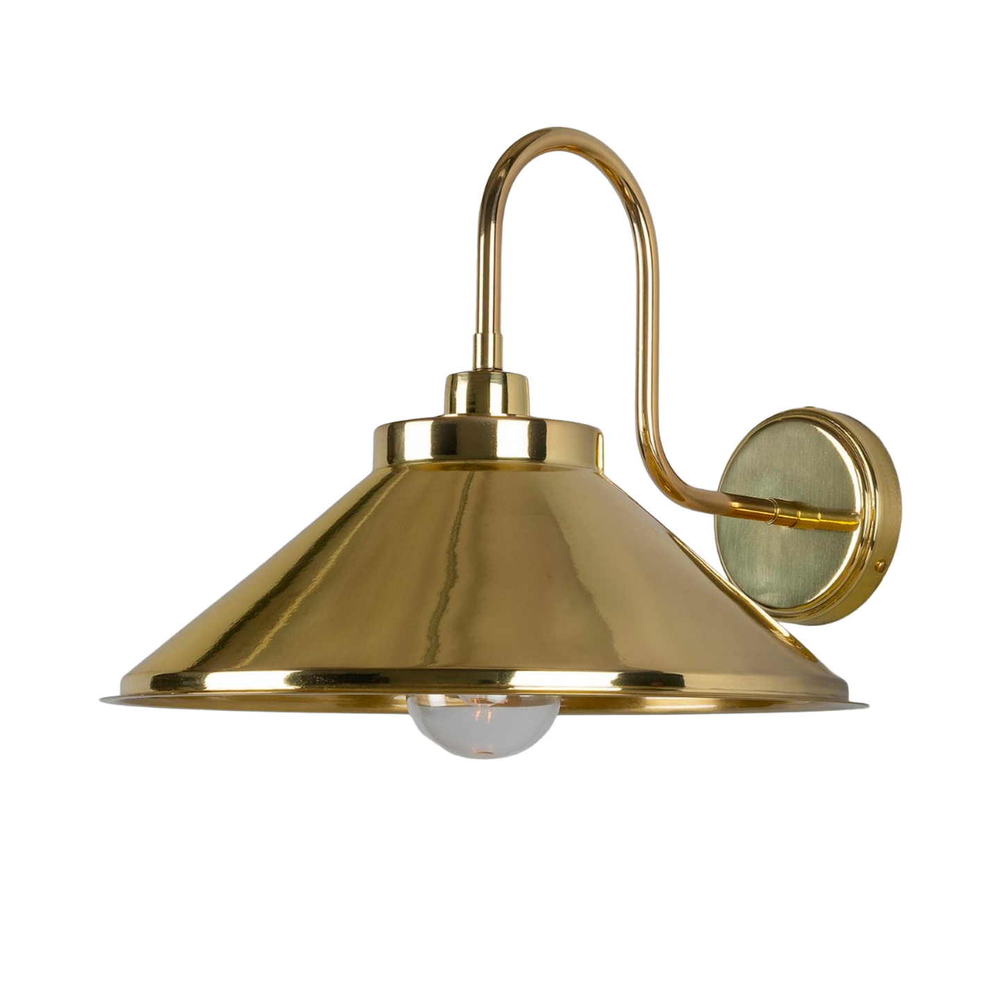 NERISSA -  Brass Swan Neck Wall Light 37.5cm IP65