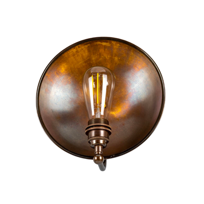 Chulainn Industrial Brass Dish Wall Light 25cm