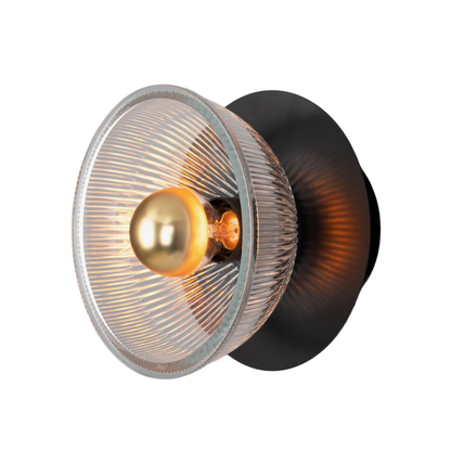 ECLIPSE - Prismatic Brass Glass Dish Wall Light