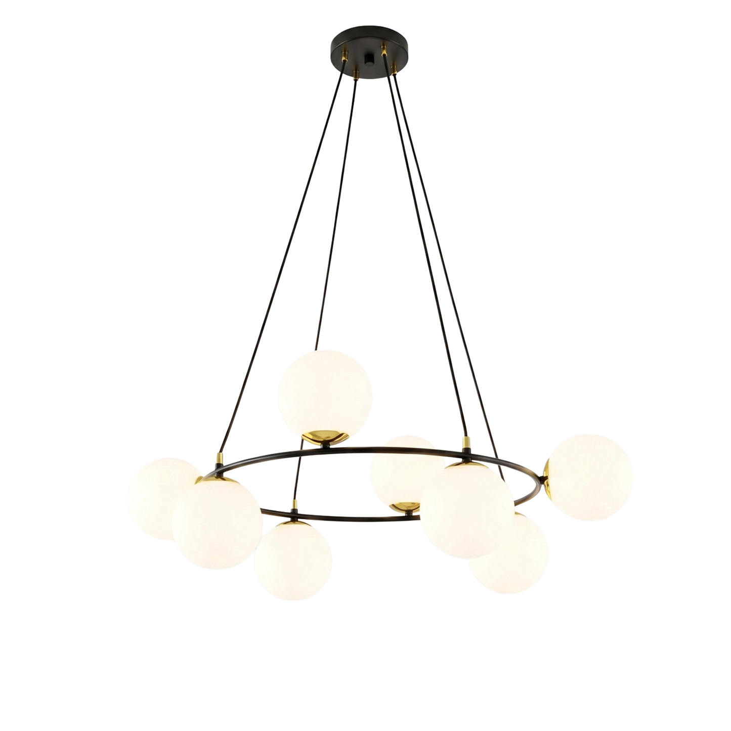 AZURA - Taklampa med 8 opalvita glas