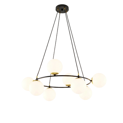 AZURA - Taklampa med 8 opalvita glas