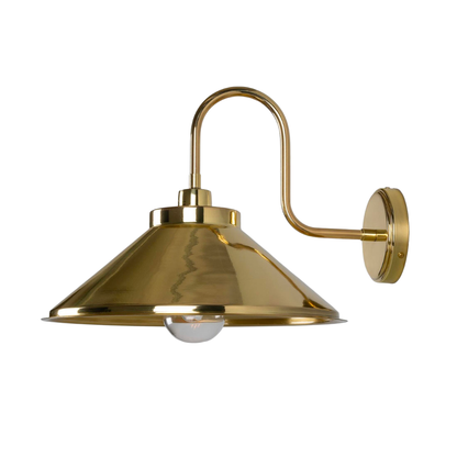 NERISSA -  Brass Swan Neck Wall Light 37.5cm IP65