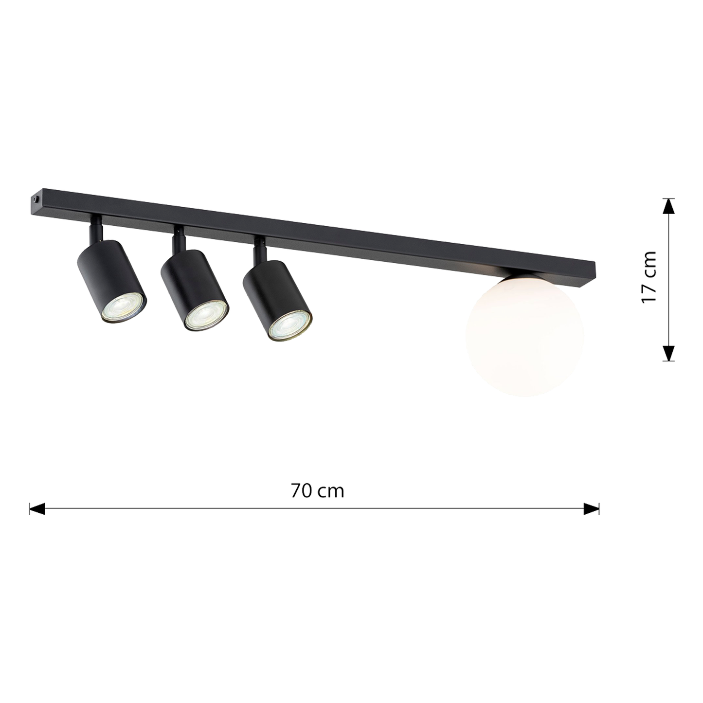 TAKLAMPA BASTER 4 - Spotlights med glob