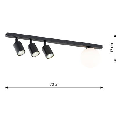 TAKLAMPA BASTER 4 - Spotlights med glob