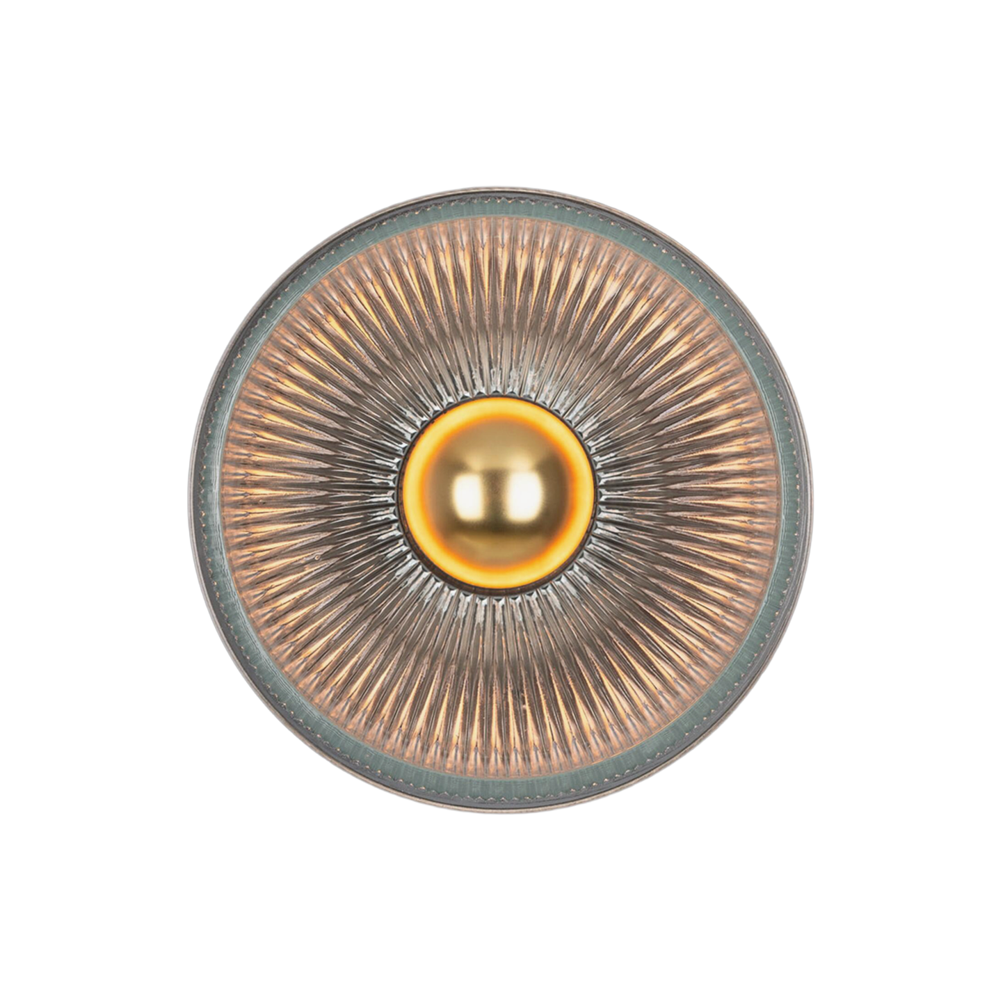 ECLIPSE - Prismatic Brass Glass Dish Wall Light