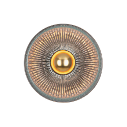 ECLIPSE - Prismatic Brass Glass Dish Wall Light