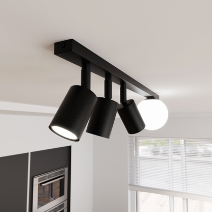 TAKLAMPA BASTER 4 - Spotlights med glob
