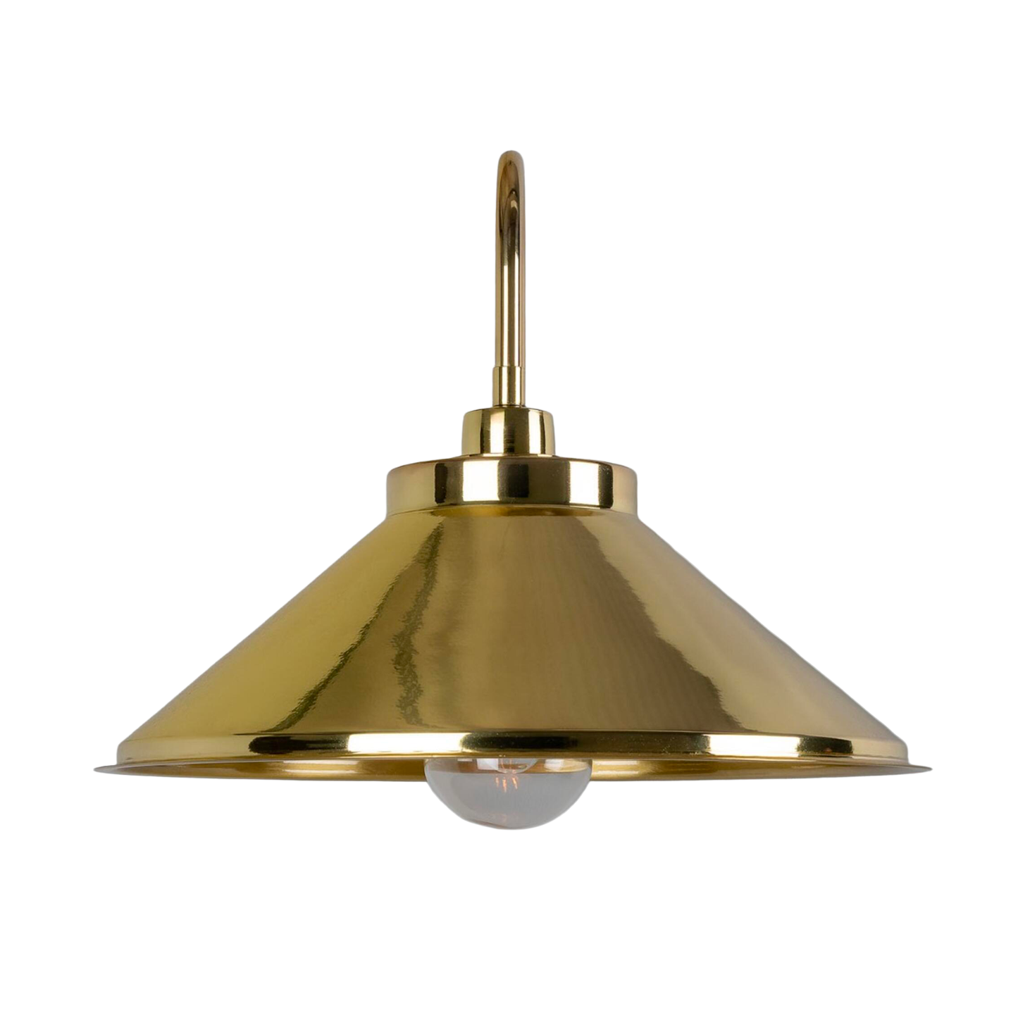 NERISSA -  Brass Swan Neck Wall Light 37.5cm IP65
