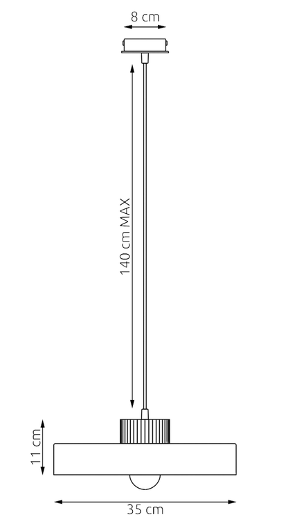 TAKLAMPA KIVI - Mokka 35cm