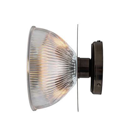 ECLIPSE - Prismatic Brass Glass Dish Wall Light