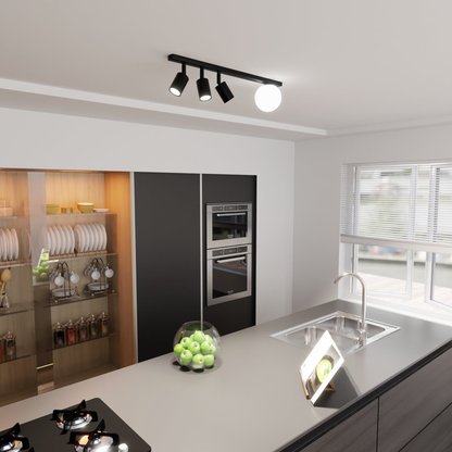 TAKLAMPA BASTER 4 - Spotlights med glob