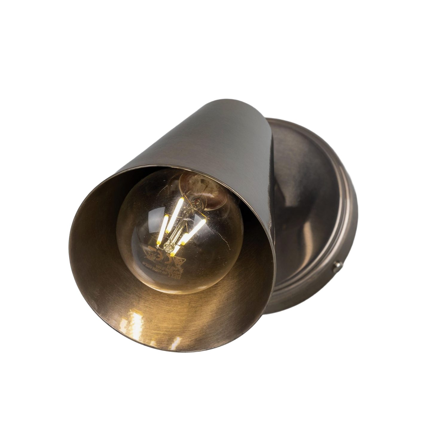 CASHEL - Adjustable Brass Cone Wall Light 12cm