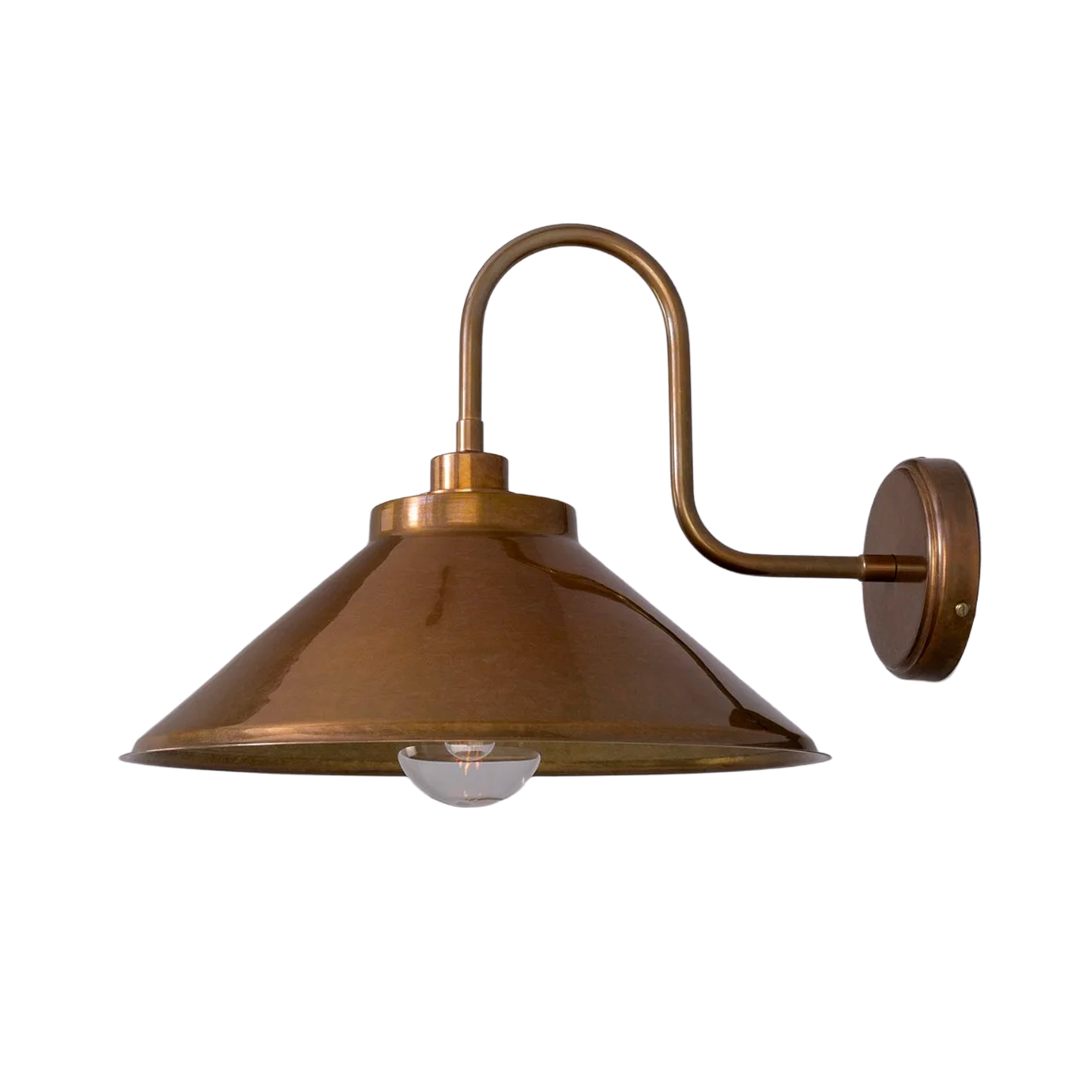 NERISSA -  Brass Swan Neck Wall Light 37.5cm IP65