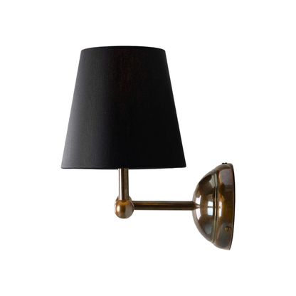 BUSAN - Modern Brass Double Wall Light with Fabric Shades