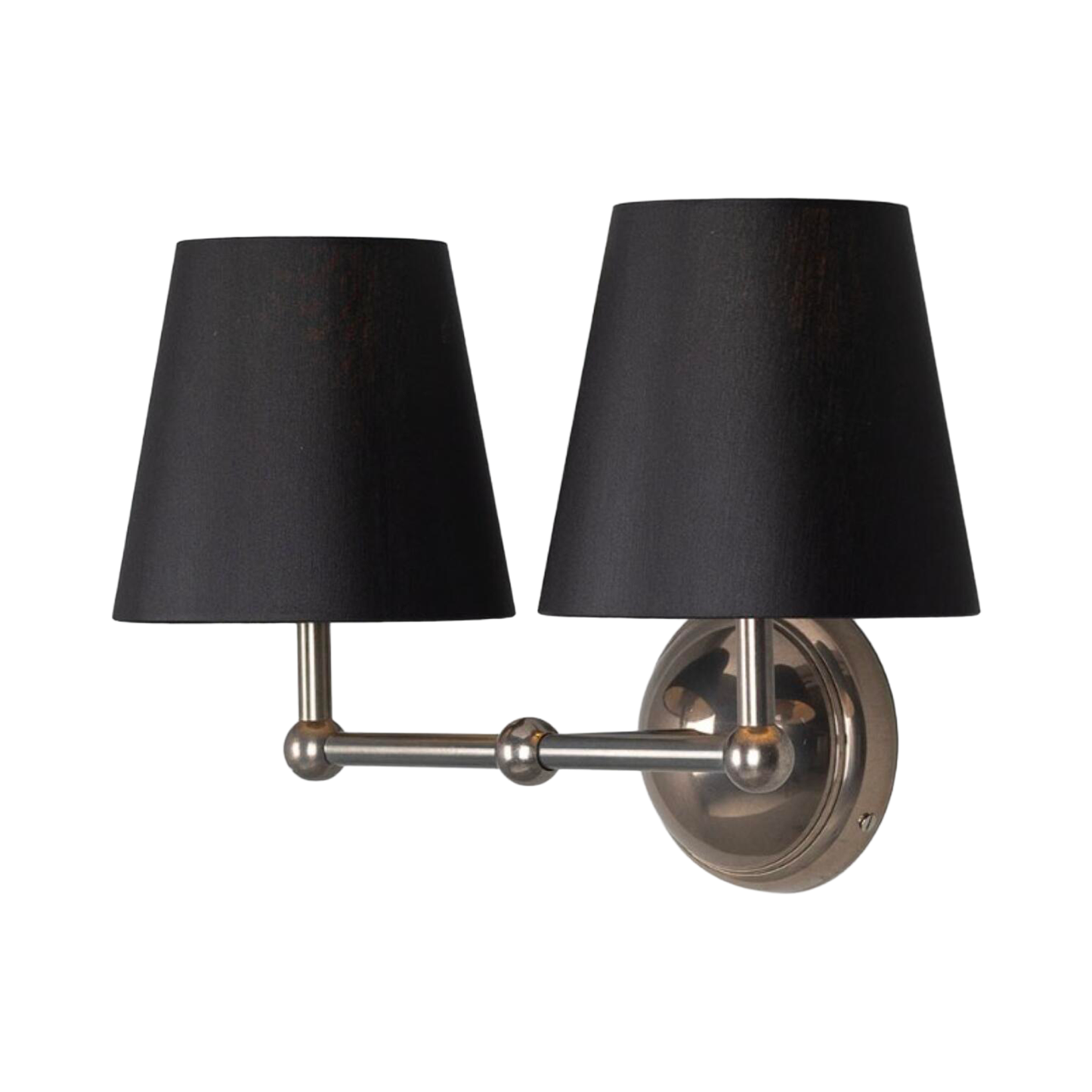 BUSAN - Modern Brass Double Wall Light with Fabric Shades