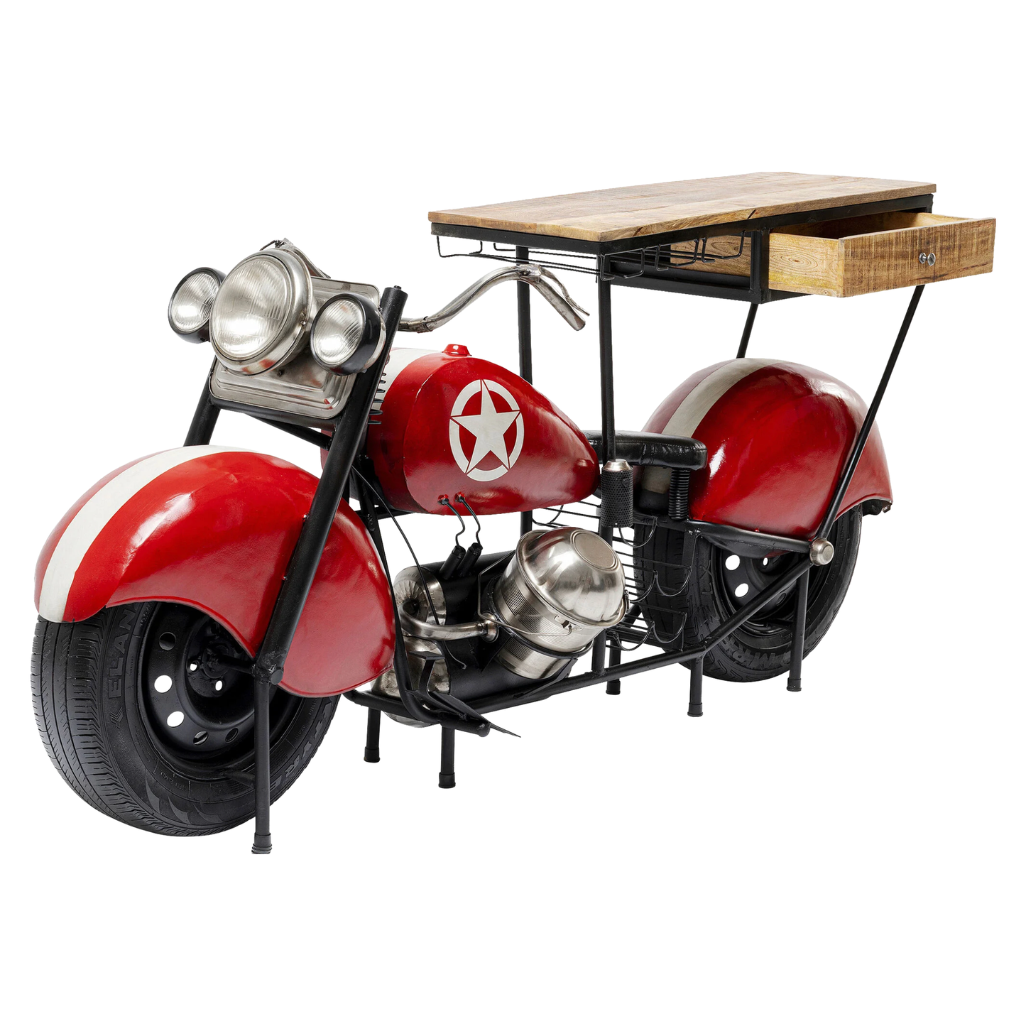 BAR MOTORBIKE - Vintage Röd, 208x99cm
