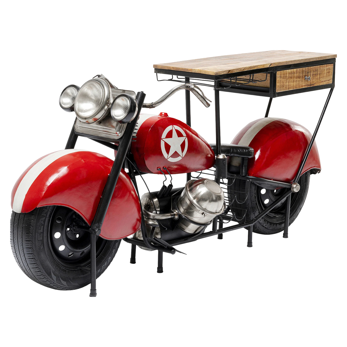 BAR MOTORBIKE - Vintage Röd, 208x99cm