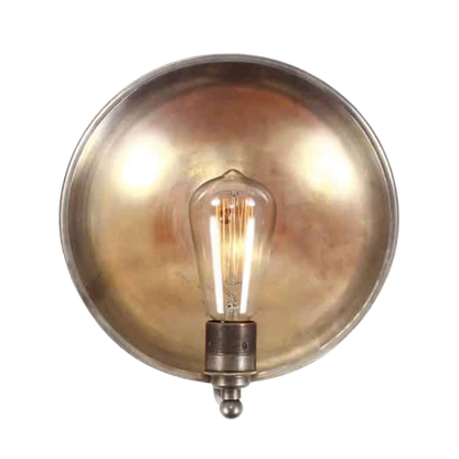 Chulainn Industrial Brass Dish Wall Light 25cm