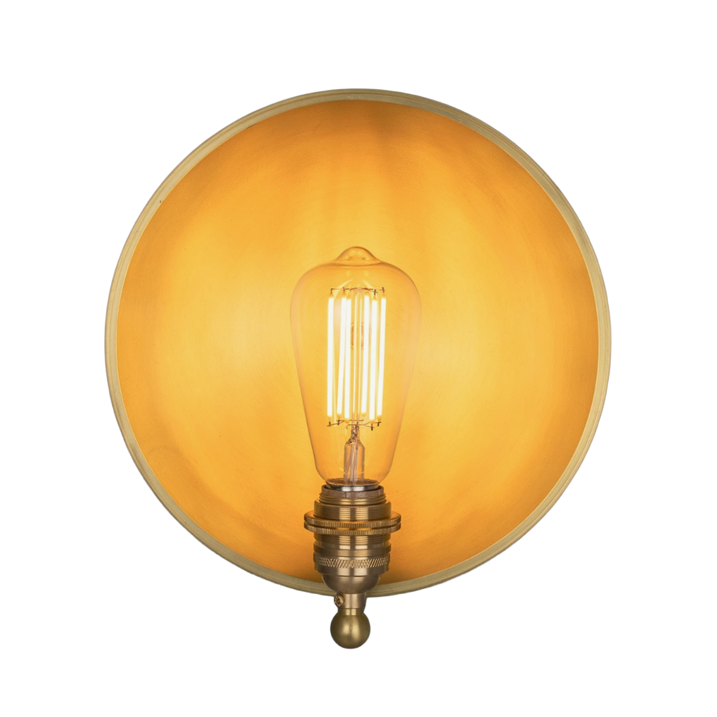 Chulainn Industrial Brass Dish Wall Light 25cm