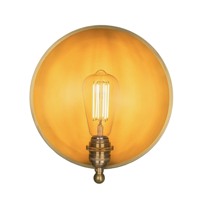 Chulainn Industrial Brass Dish Wall Light 25cm