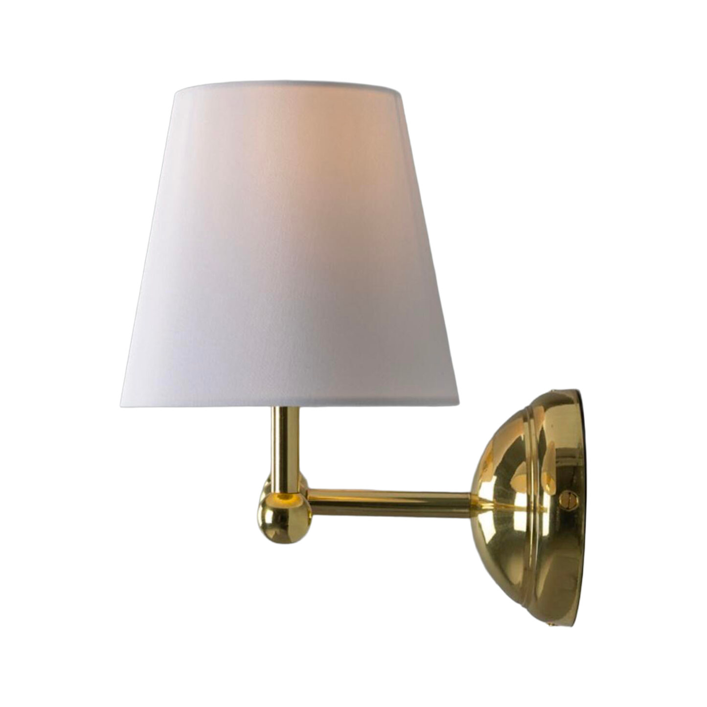 BUSAN - Modern Brass Double Wall Light with Fabric Shades
