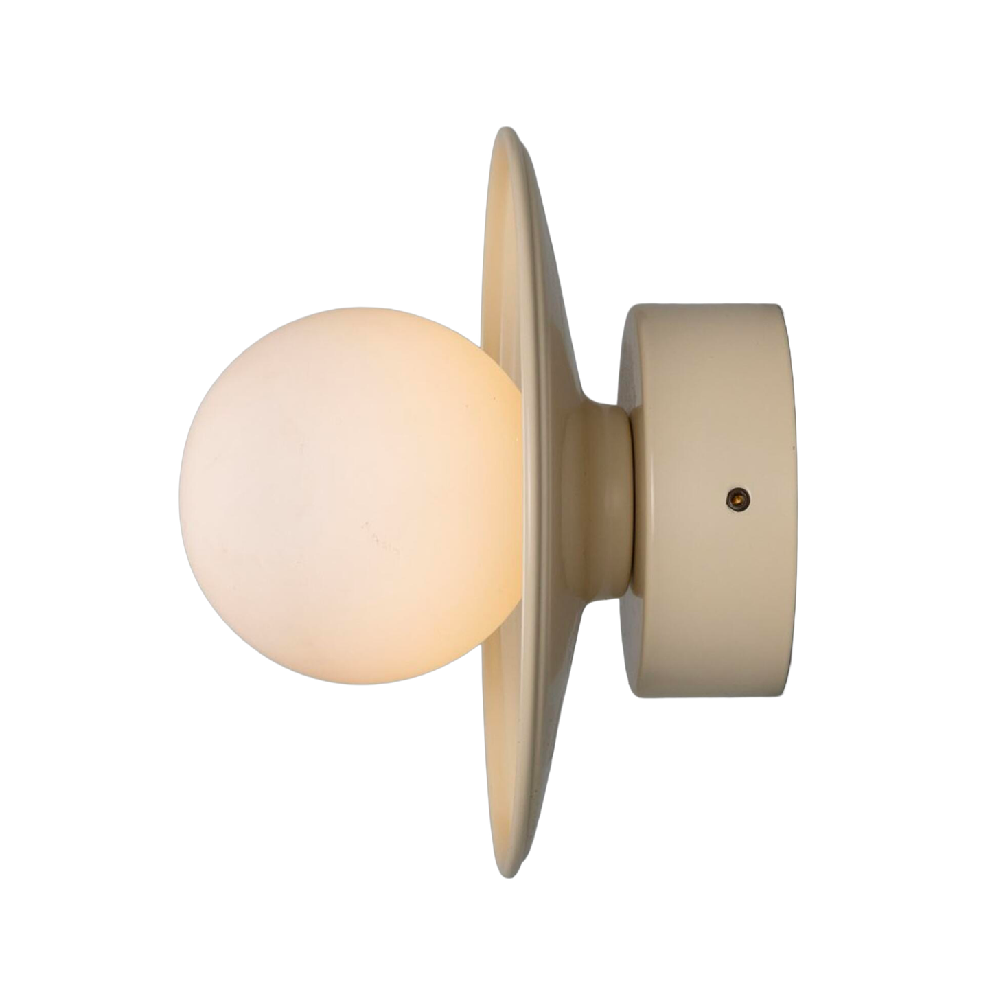 AOSTA - Brass Disc Bathroom Wall Light with Glass Globe 16.2cm IP65