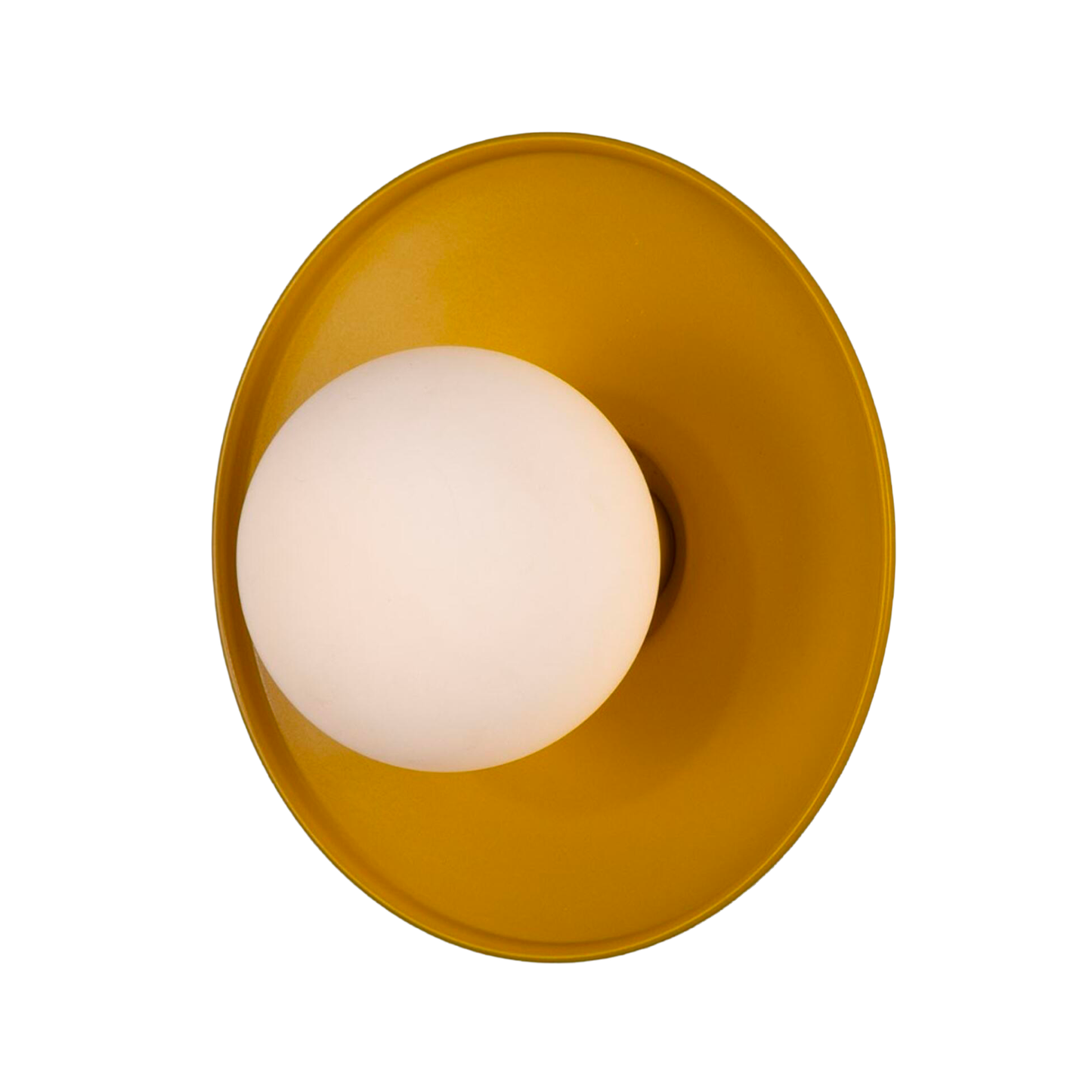 AOSTA - Brass Disc Bathroom Wall Light with Glass Globe 16.2cm IP65