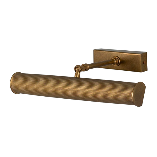 CAMBRIDGE -  Adjustable Reeded Brass Picture Light 35.5cm