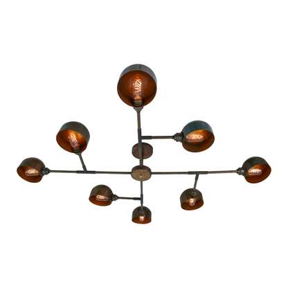 SANTA ANITA - Industrial Flush Chandelier, Eight-Arm