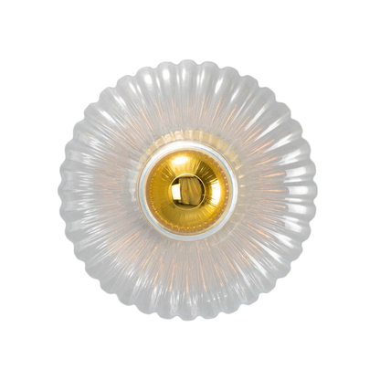 NEITH - Oval Reeded Glass and Brass Wall Light 30cm