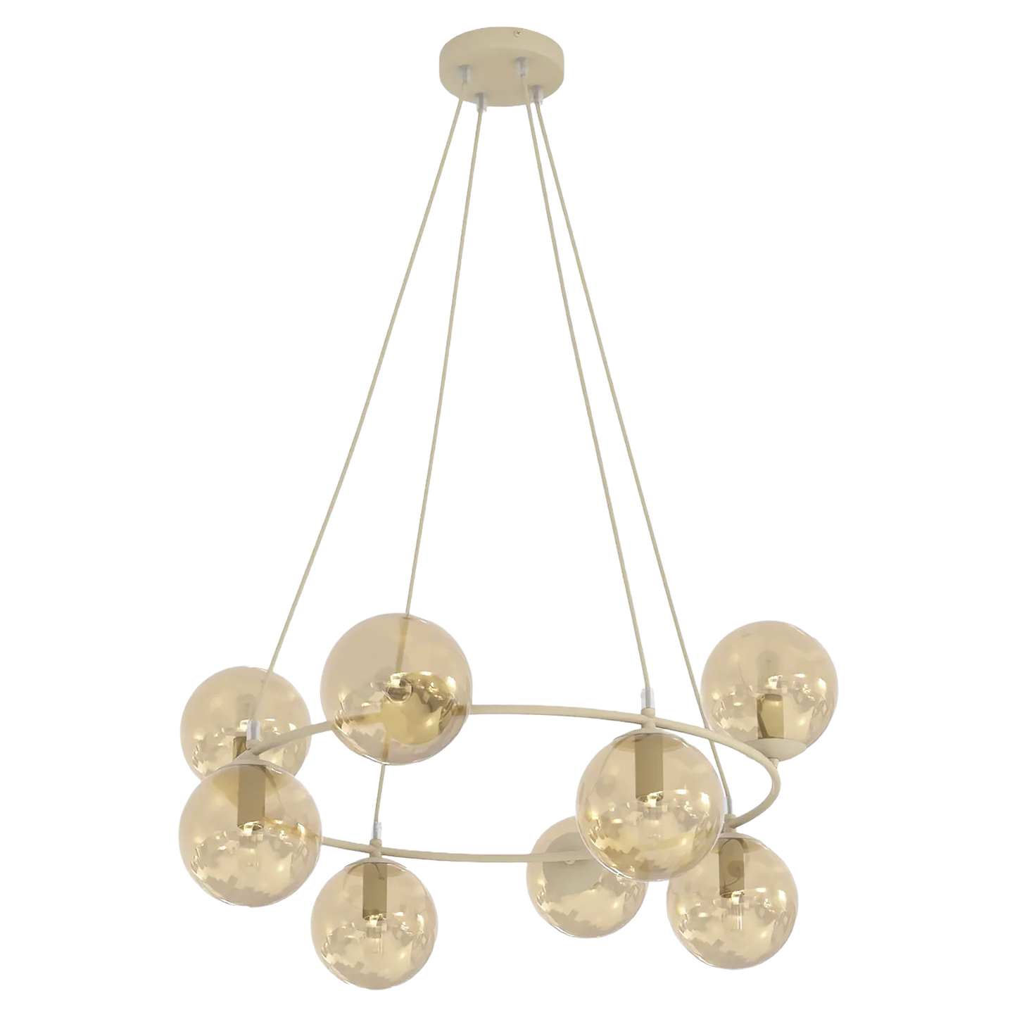 AZURA - Taklampa i mokka med 8 amber färgade glas
