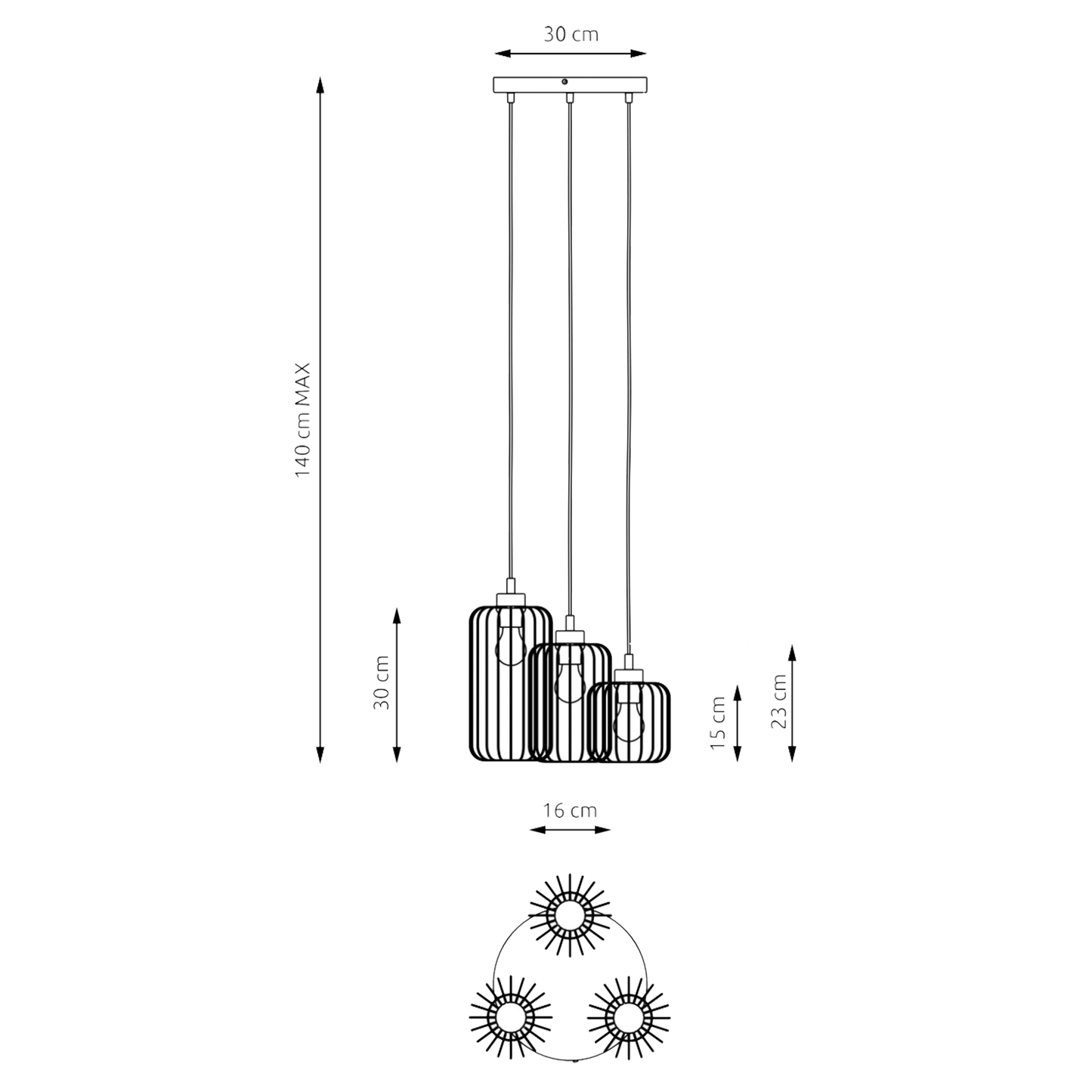VANDER 3 - Trio Pendel Rund Ø30
