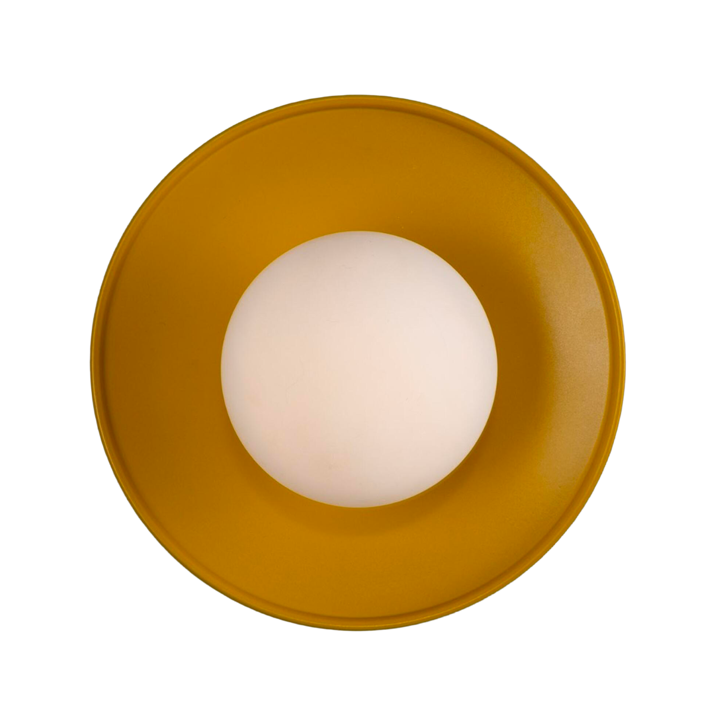 AOSTA - Brass Disc Bathroom Wall Light with Glass Globe 16.2cm IP65