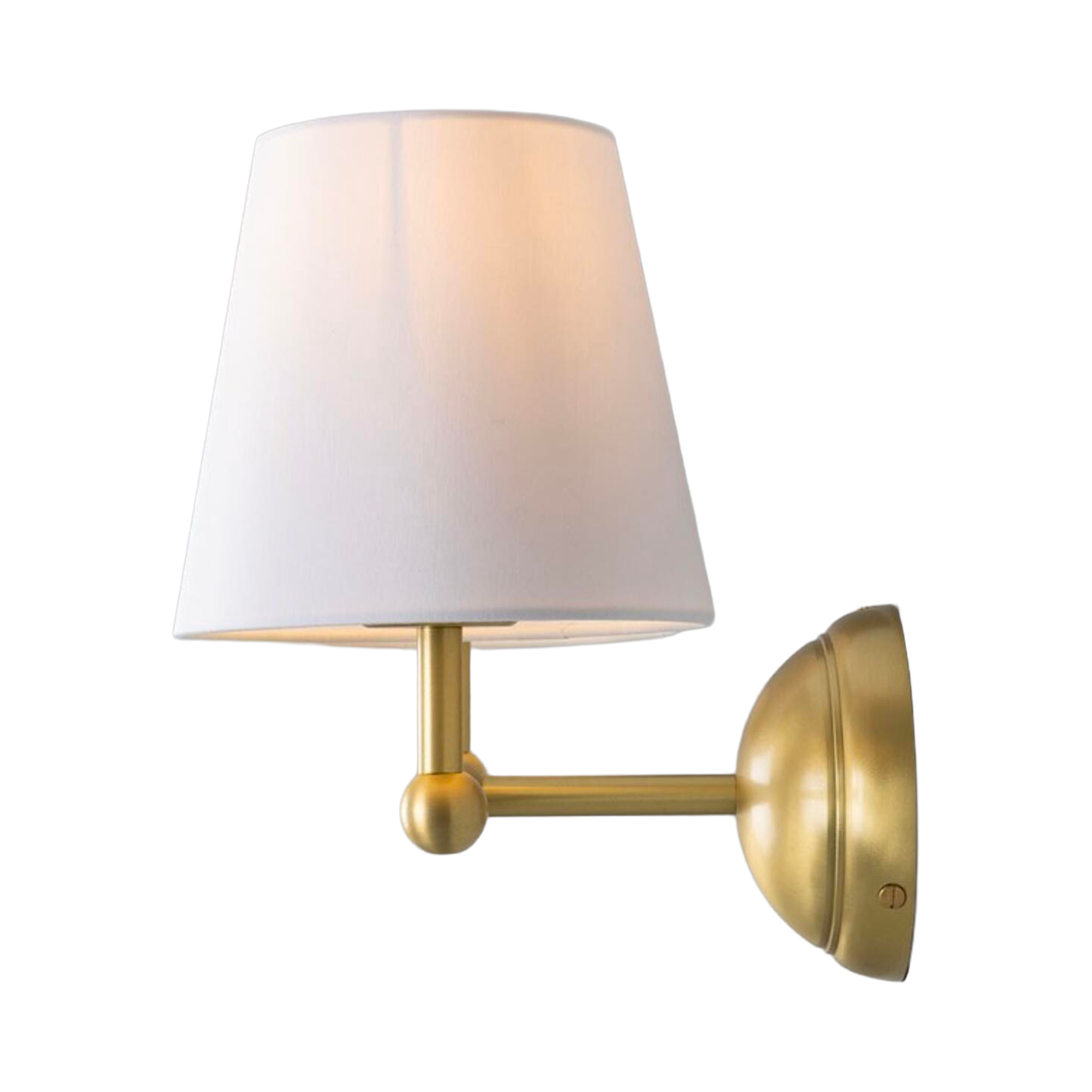 BUSAN - Modern Brass Double Wall Light with Fabric Shades