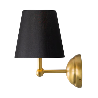 BUSAN - Modern Brass Double Wall Light with Fabric Shades