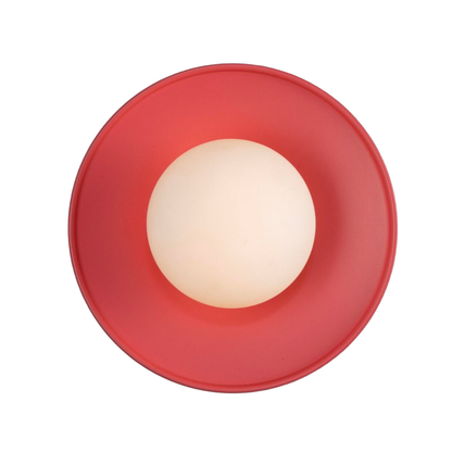AOSTA - Brass Disc Bathroom Wall Light with Glass Globe 16.2cm IP65